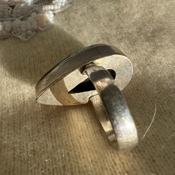 STERLING SILVER HUGE LABRADORITE RING - Picture 4 of 8